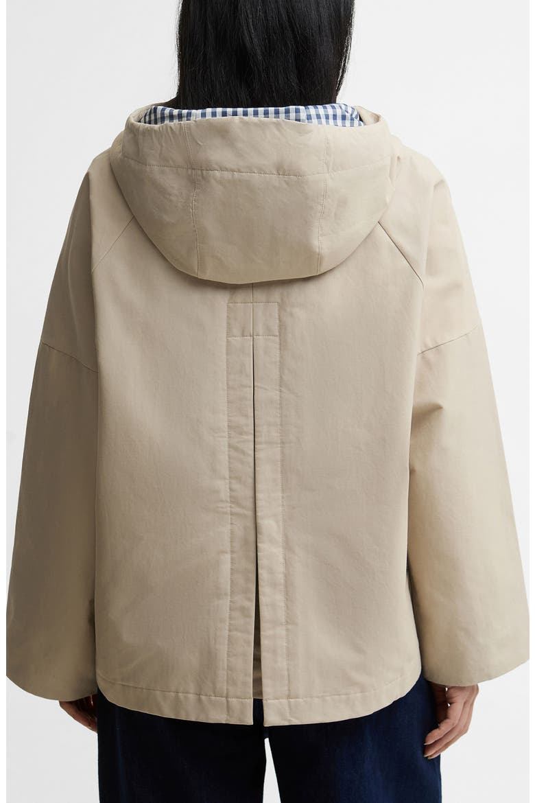 Kingswood Showerproof Hooded Jacket, Alternate, color, LIGHT SAND/ NAVY GINGHAM