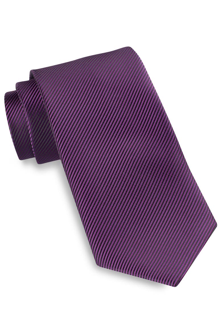 Big & Tall Textured Solid Tie, Main, color, PURPLE