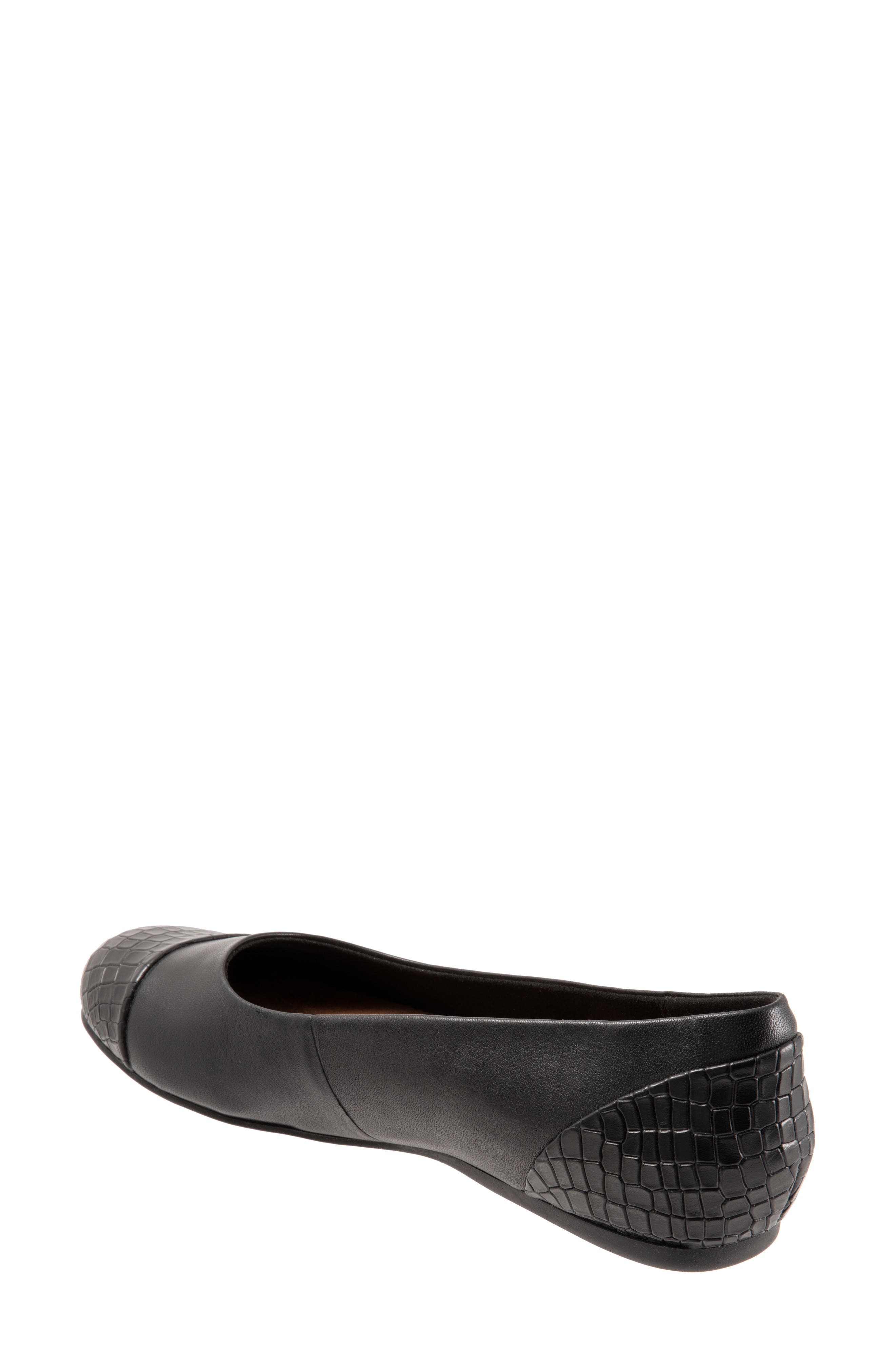 Sonoma Cap Toe Flat, Alternate, color, BLACK / CROCO LEATHER