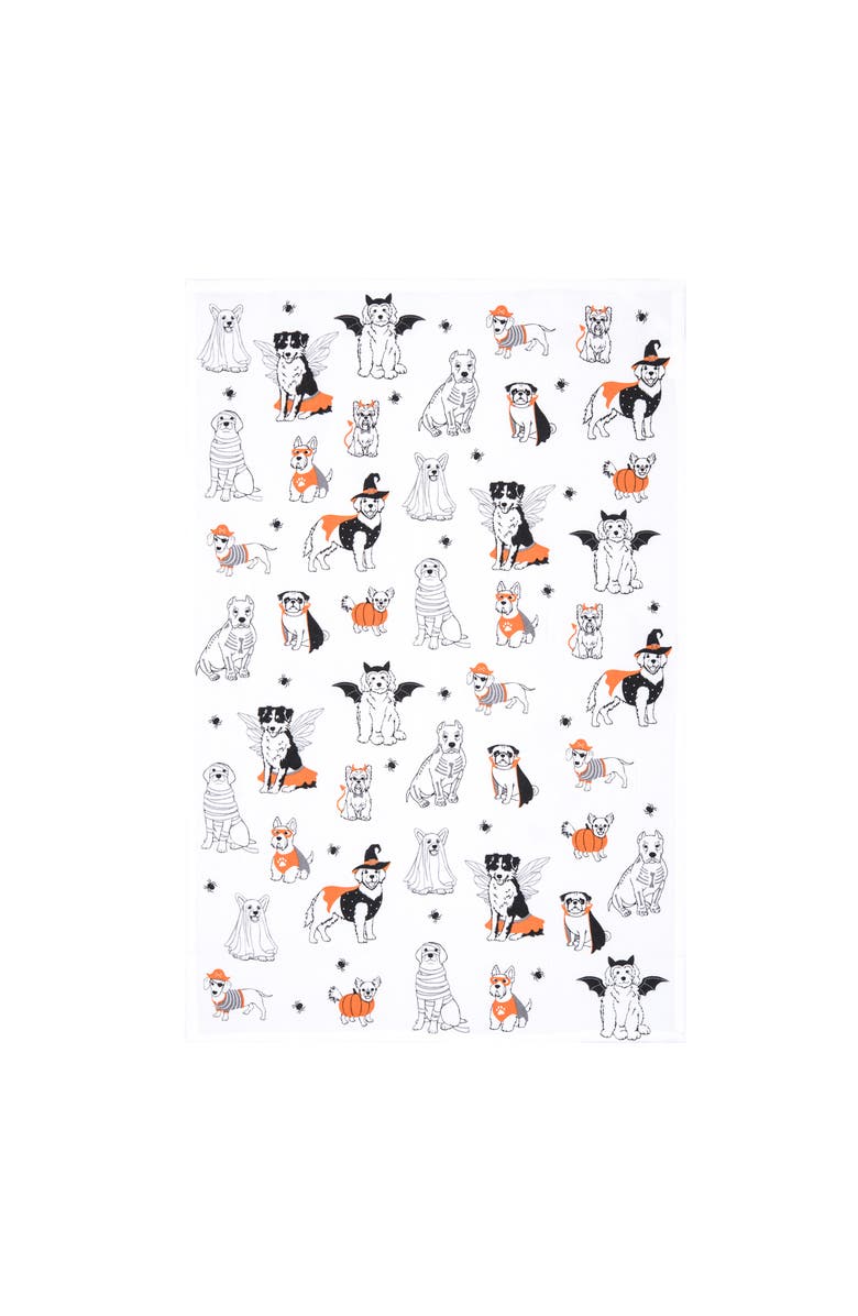C&F Home Dogs Halloween 100% Cotton Flour Sack Dishtowel, Alternate, color, Black