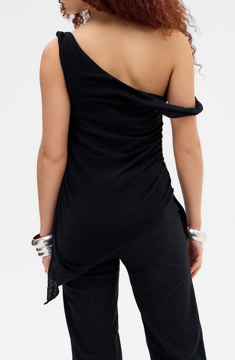 BDG Urban Outfitters Peggy Asymmetric One-Shoulder Cotton Blend Knit Top, Alternate, color, Charcoal