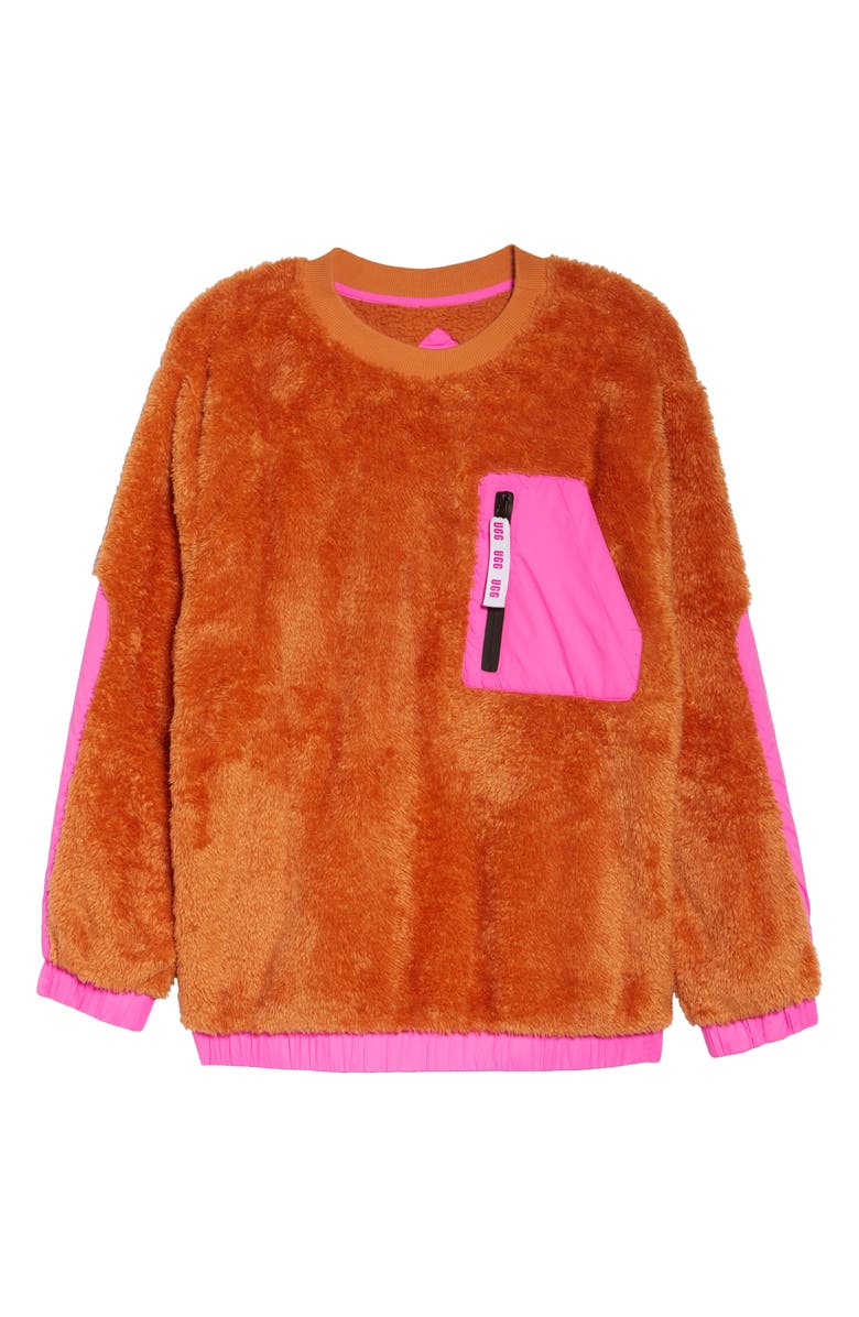 UGG<sup>®</sup> Furry Crewneck Sweatshirt, Alternate, color, 