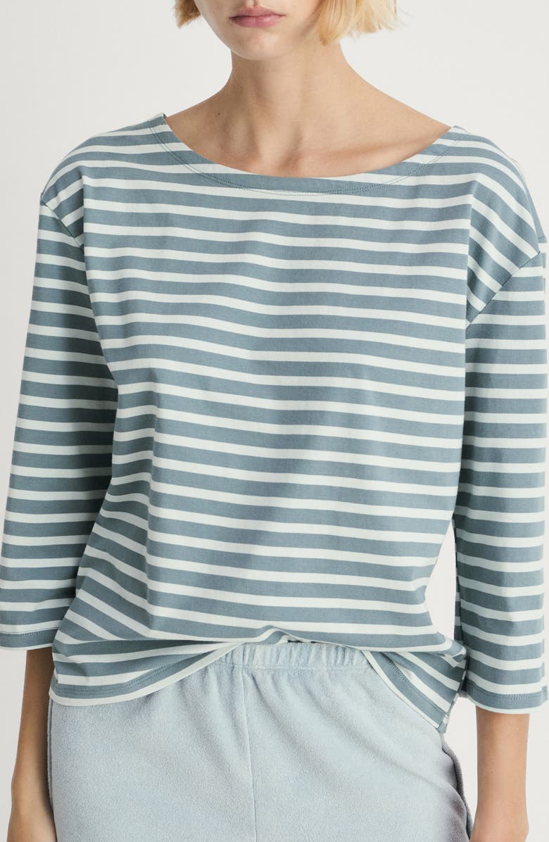 MANGO Stripe Cotton T-Shirt, Main, color, 
