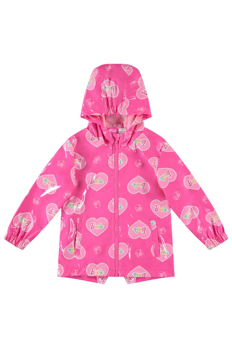Hooded Rain Jacket, Main, color, Pink Hearts
