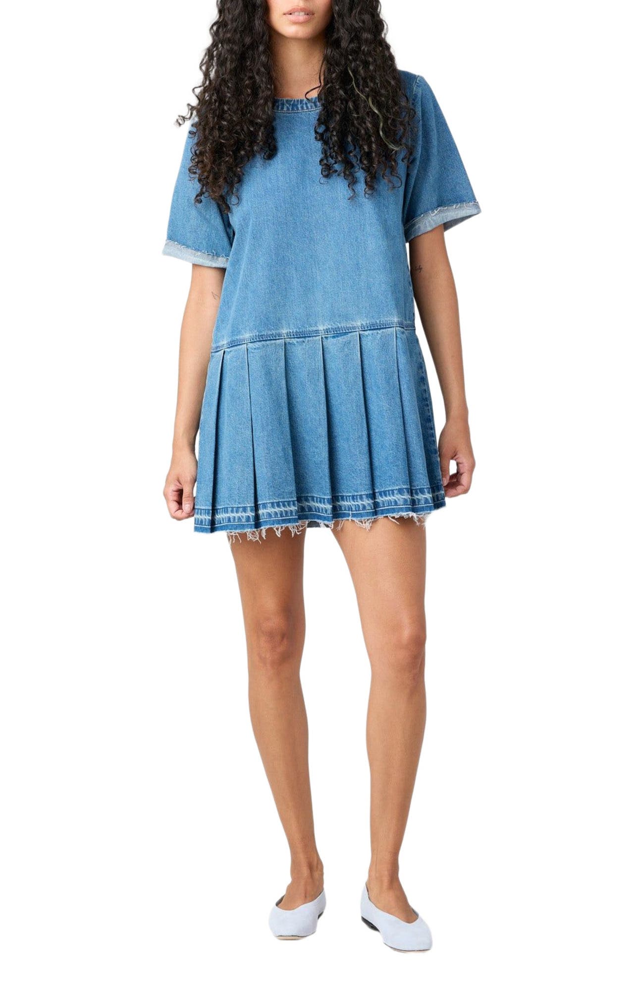 Coco Pleated Denim Dress