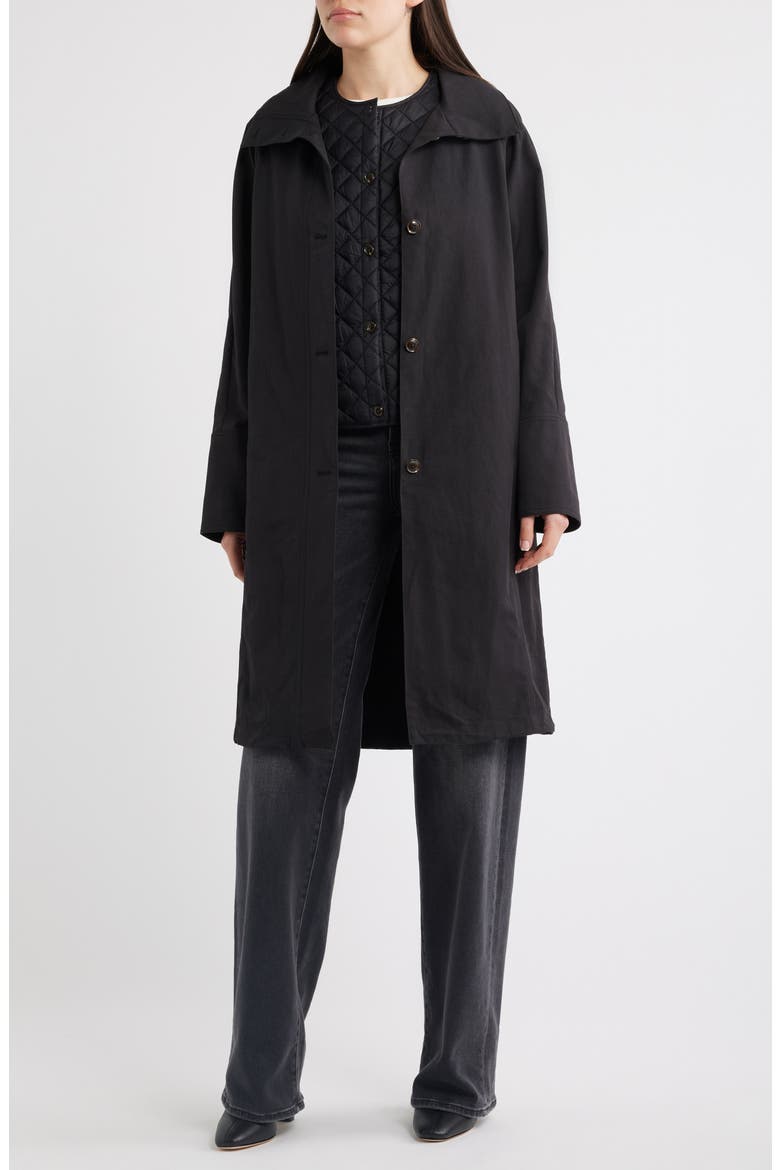 Raincoat with Quilted Vest, Main, color, BLACK