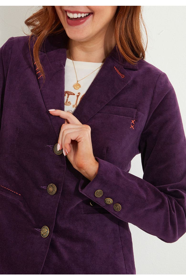 Moleskin Blazer, Alternate, color, PURPLE PENNANT