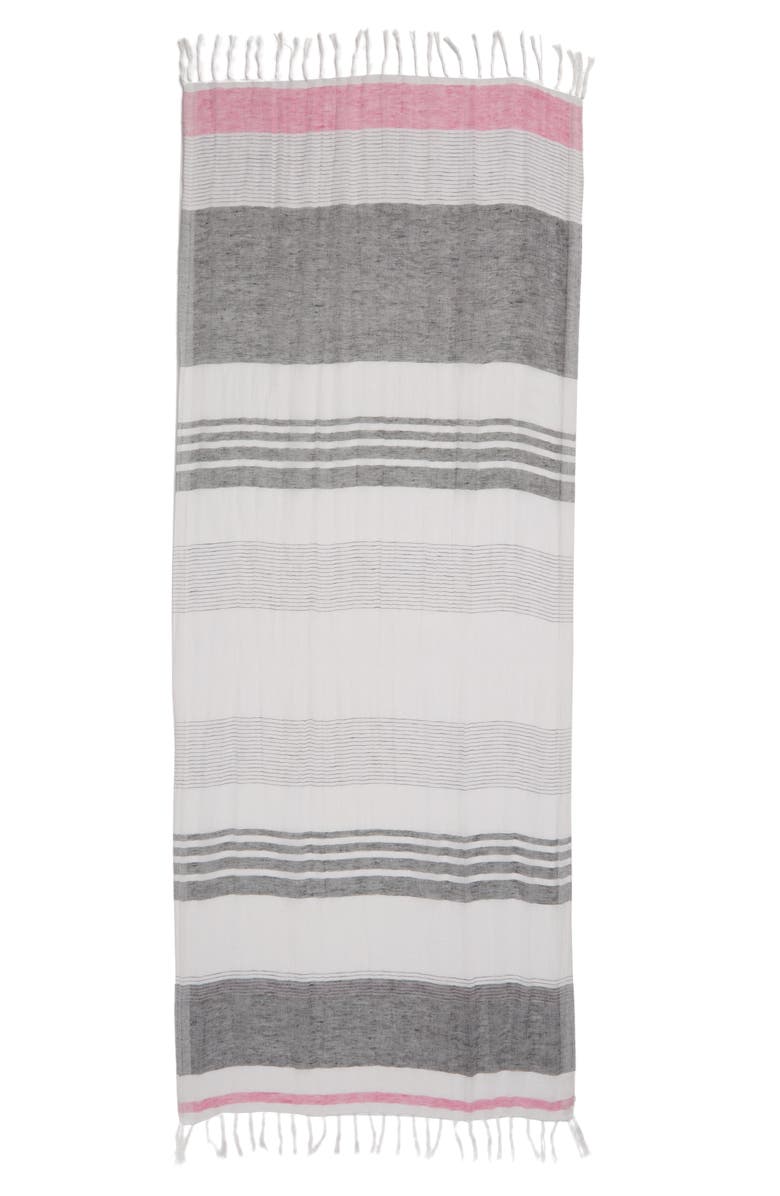 Caslon<sup>®</sup> Stripe Linen Blend Scarf, Alternate, color,