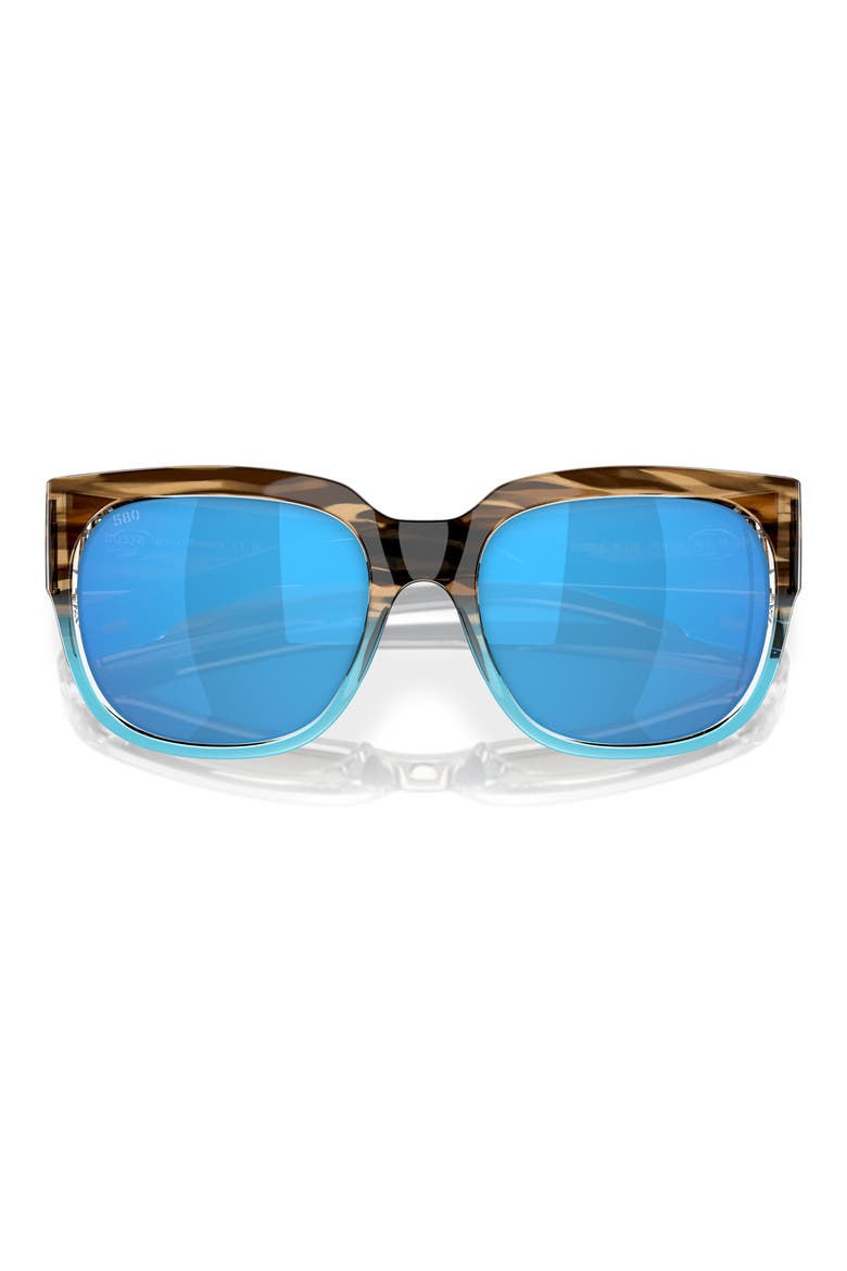 Waterwoman 55mm Mirrored Polarized Pillow Sunglasses, Alternate, color, BLUE MIRROR