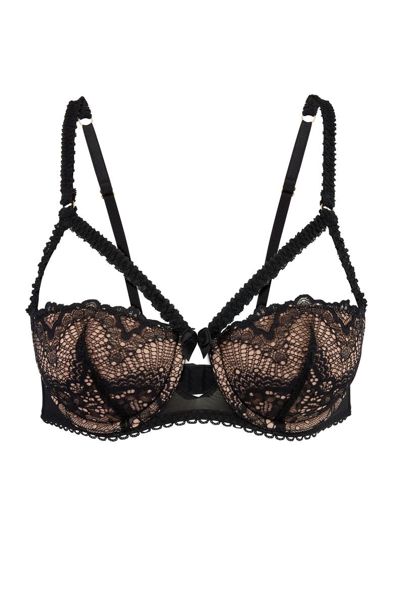 Adore Me Kimmy Push Up Balconette Bra, Alternate, color, Black