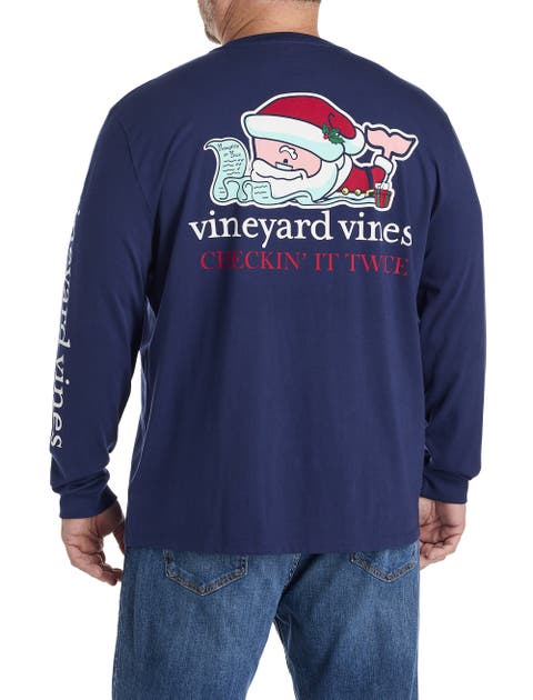 Big & Tall Santa Whale Long-Sleeve Pocket T-Shirt
