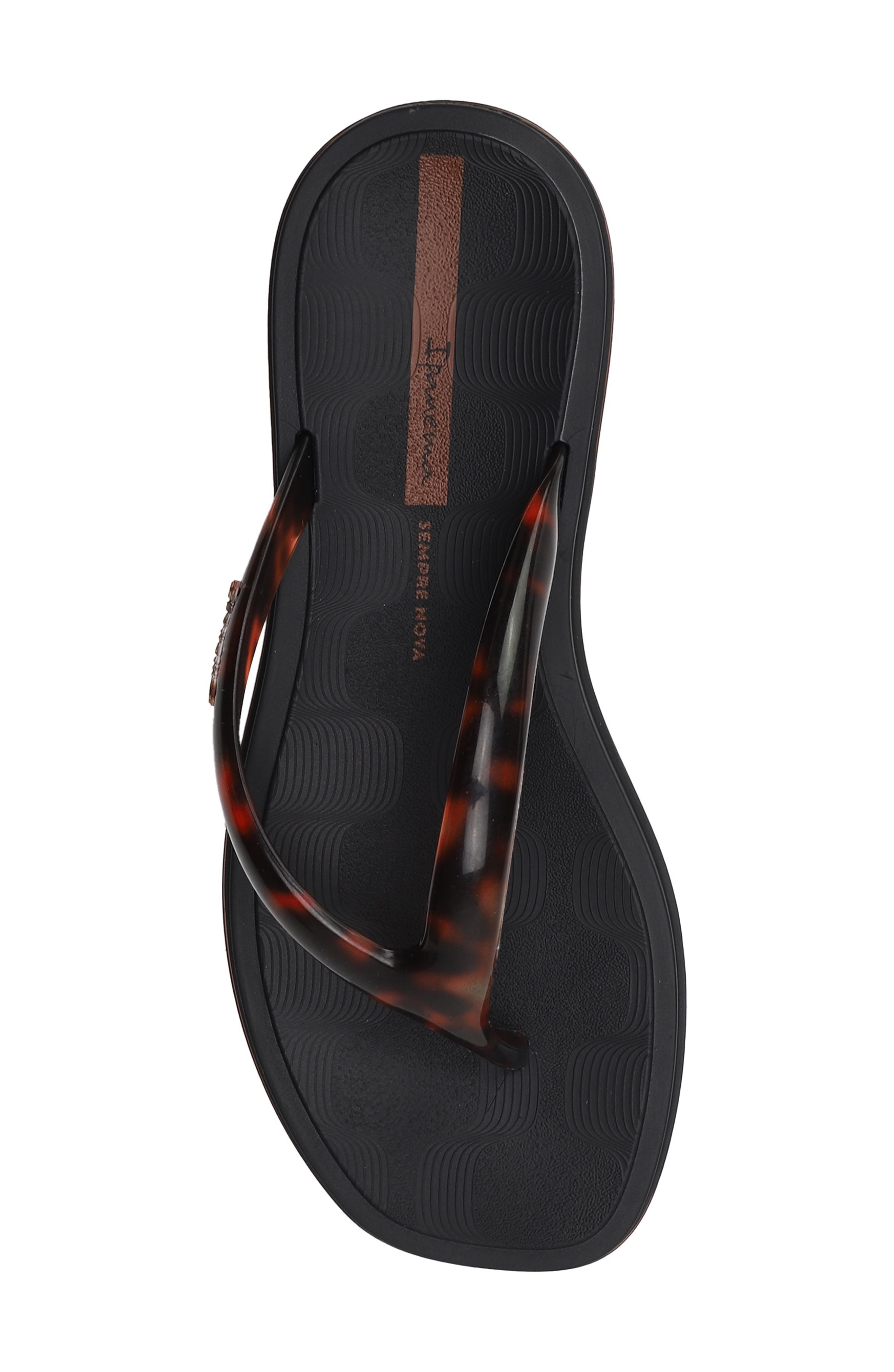 Glow Trendy Flip Flop, Alternate, color, BLACK/ TURTLE/ BROWN