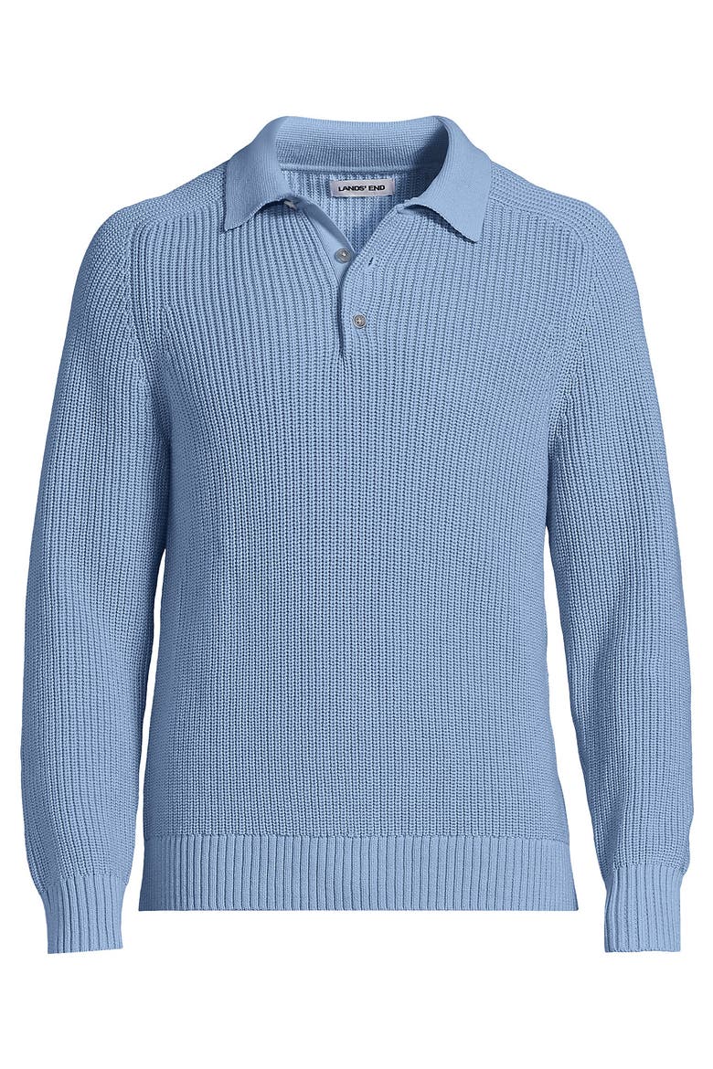 Long Sleeve Drifter Polo Sweater, Alternate, color, Oasis Blue