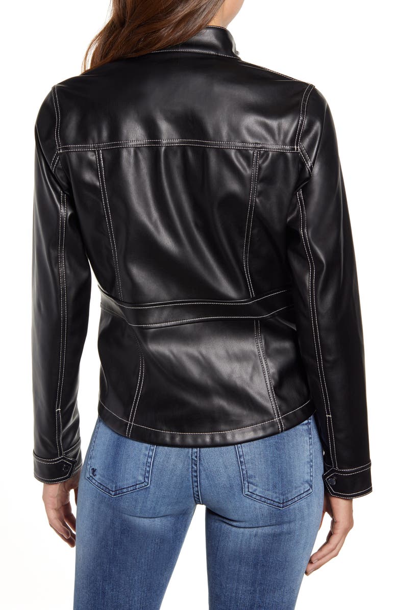 Sam Edelman Faux Leather Shirt Jacket, Alternate, color,