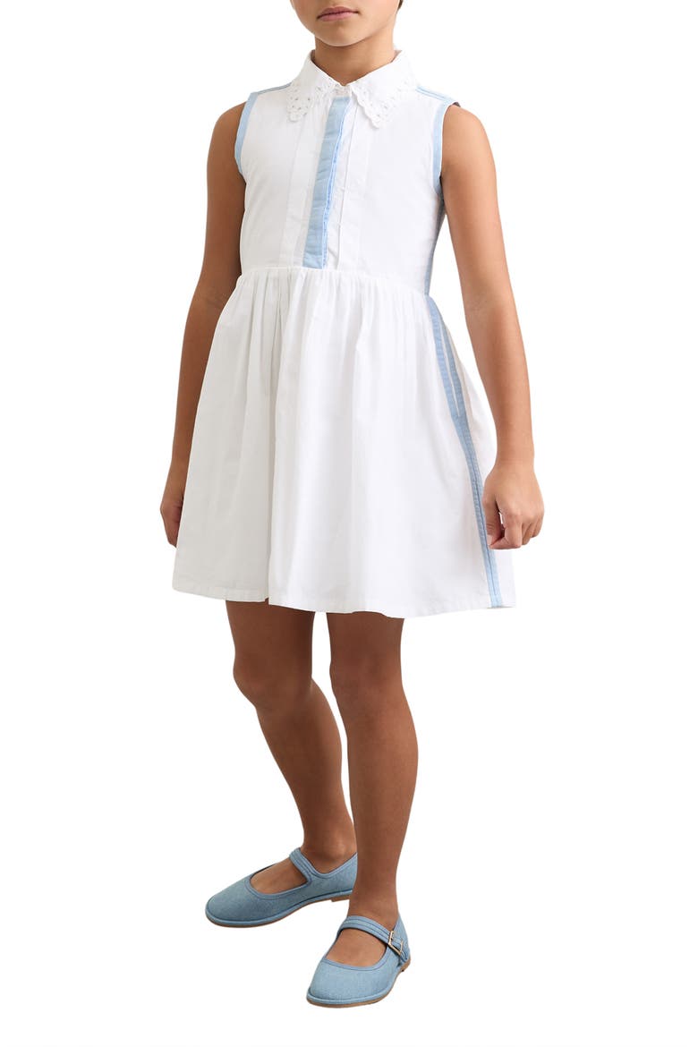 Kids' Odella Sleeveless Cotton Dress, Alternate, color, WHITE
