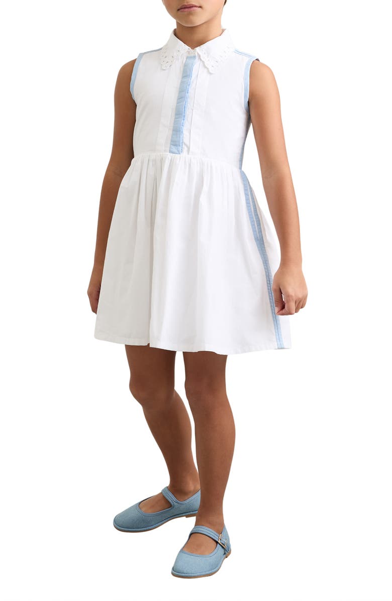 Reiss Kids' Odella Sleeveless Cotton Dress, Alternate, color, White