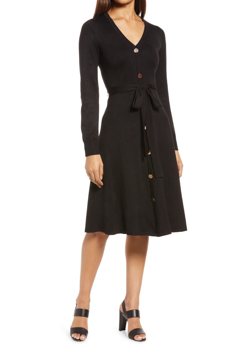 Eliza J Long Sleeve Sweater Dress, Main, color,