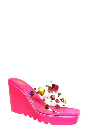 Ninety Union Palm Beach Wedge Sandal In Fuchsia