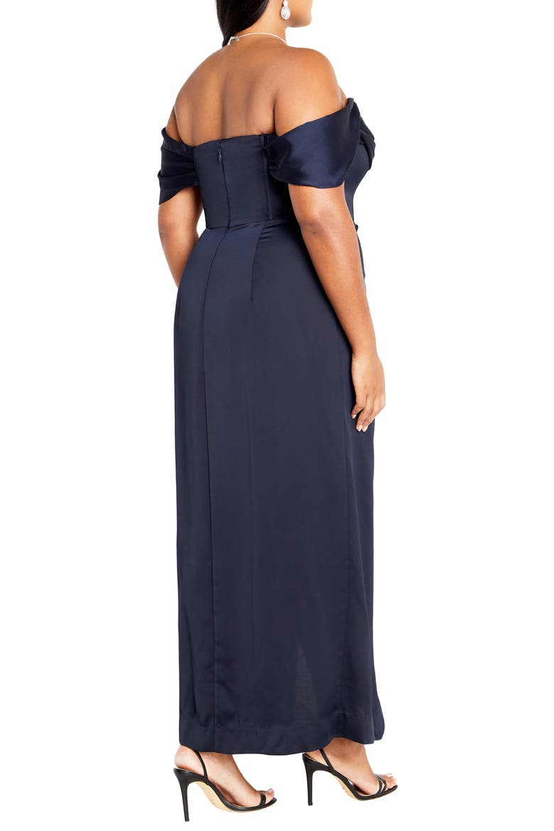 Forbidden Love Off the Shoulder Dress, Alternate, color, NAVY
