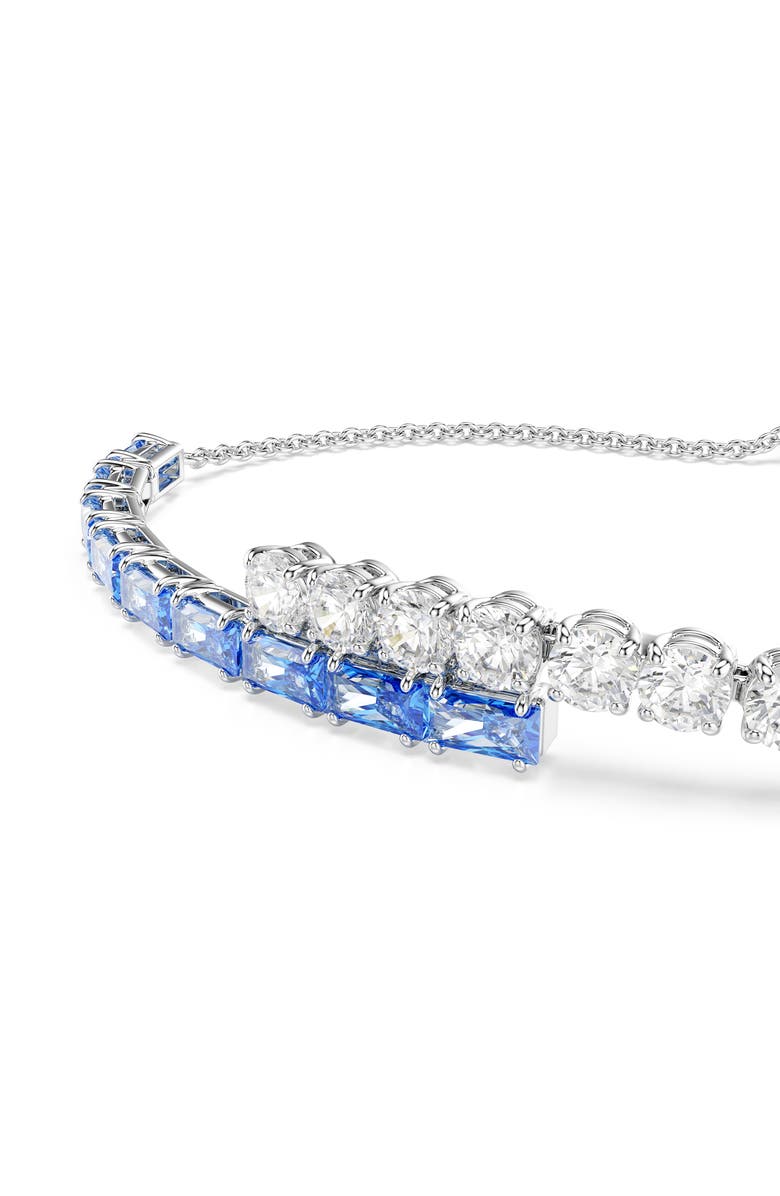 Swarovski Matrix Bypass Bracelet, Alternate, color, Blue/ Silver