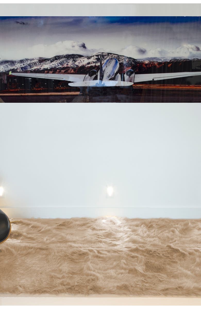 LUXE Hudson Faux Sheepskin Rug/Throw - Tan, Alternate, color,