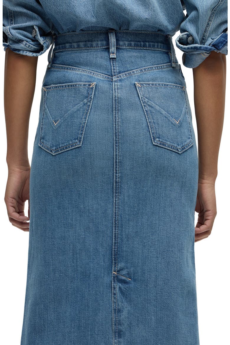 Reconstructed Stretch Cotton Denim Maxi Skirt, Alternate, color, SUGARCOAT