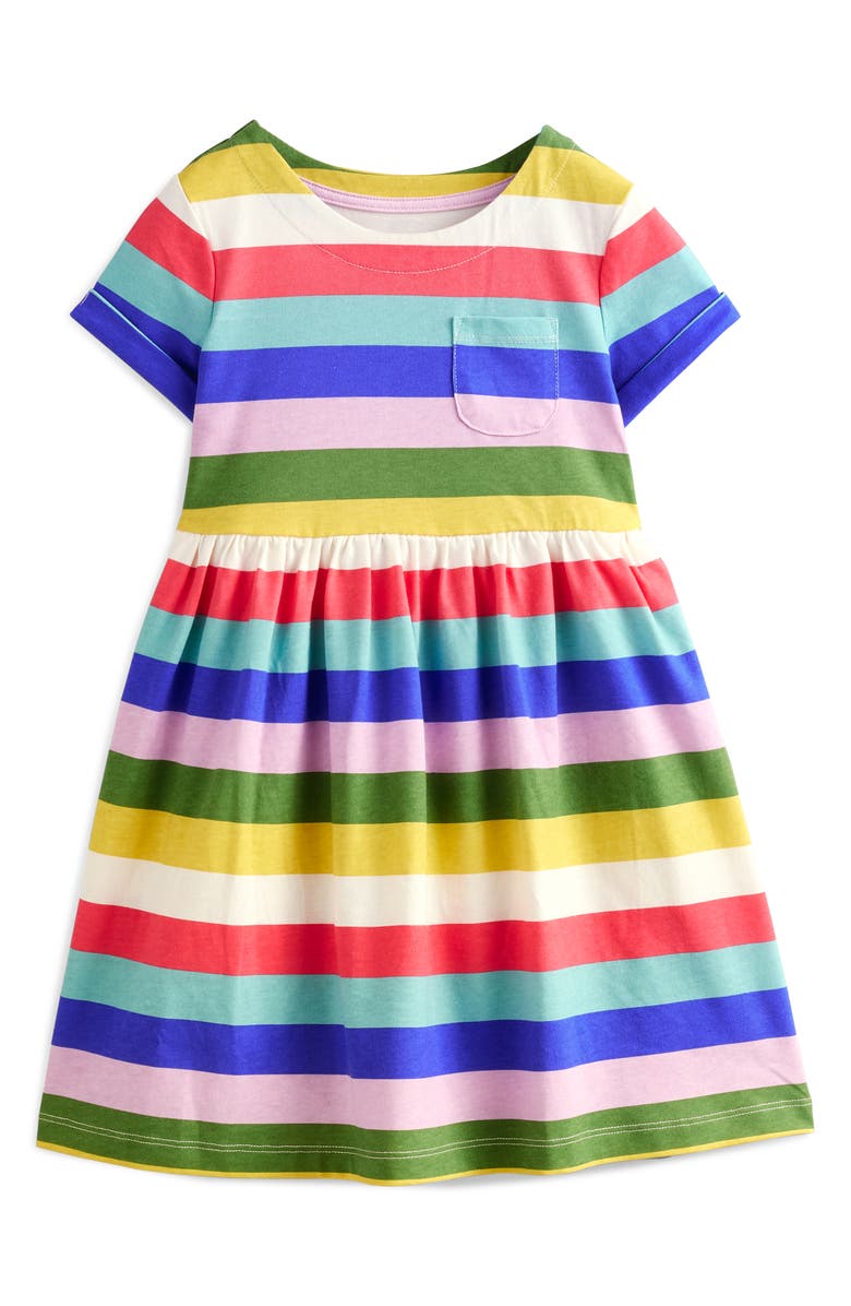 Mini Boden Kids' Stripe Cotton Jersey T-Shirt Dress, Main, color, 