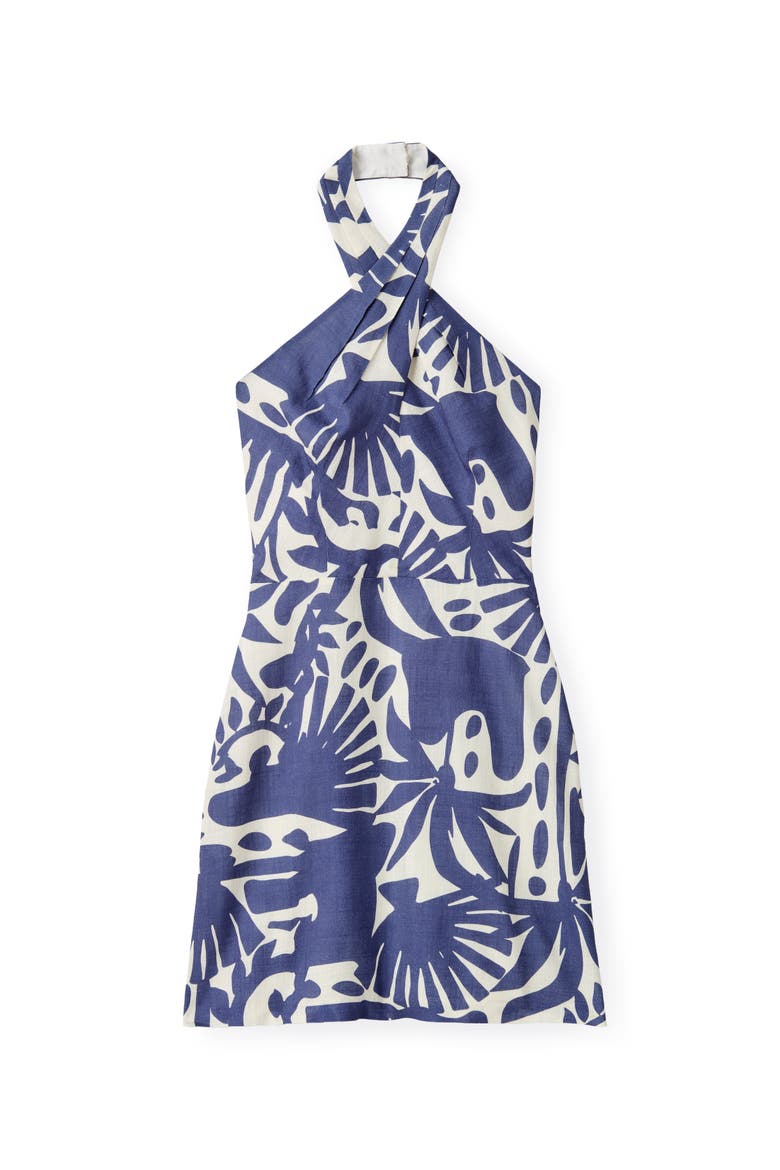 Moran Halter Mini Dress, Main, color, Coastal Indigo