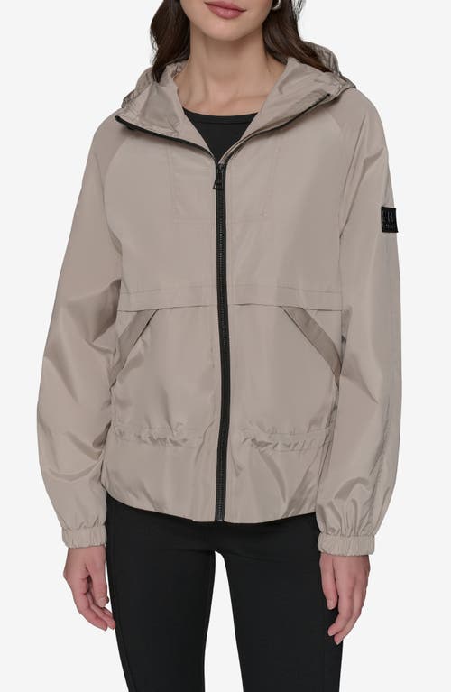 Shop Karl Lagerfeld Paris Hooded Windbreaker In Sand