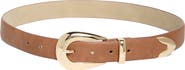Vince Camuto Curved Buckle Faux Leather Belt