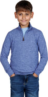TailorByrd Kids' Brushed Mélange Quarter Zip Pullover