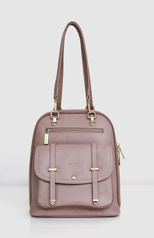 Belle & Bloom 5th Ave Leather Backpack In Dusty Pink
