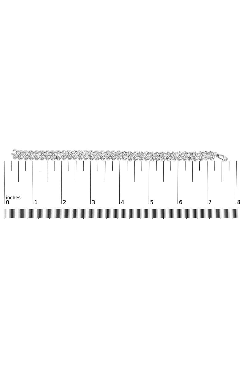 Haus of Brilliance Silver 1/4 cttw Round-Cut Diamond Double Row Wrapped S-Link Bracelet, Alternate, color, White