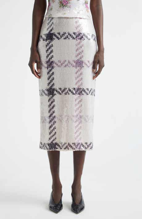 The Mercer Paillette Plaid Pencil Skirt