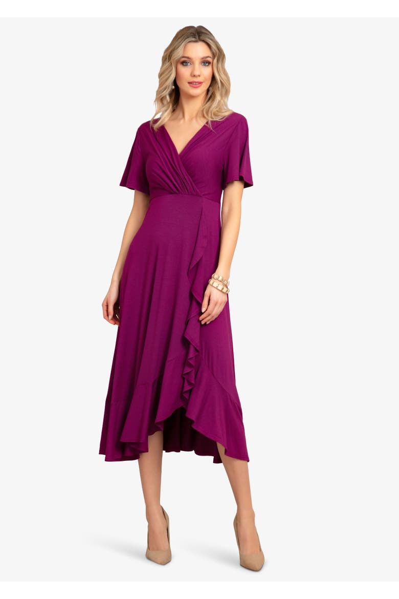 Waterfall Dress, Main, color, Plum Wine