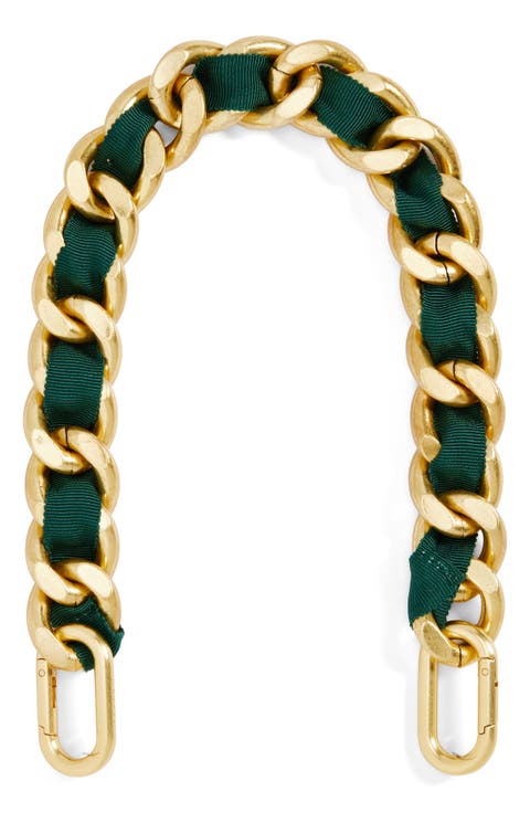 Grosgrain Curb Chain Shortie Strap