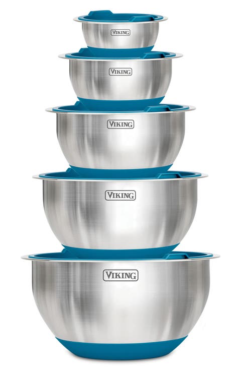 10-Piece Stainless Steel Mixing Bowl Set with Lids