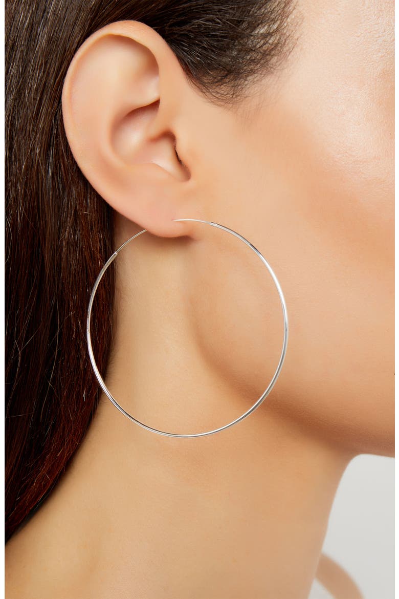 Argento Vivo Extra Large Endless Hoop Earrings, Alternate, color, SILVER