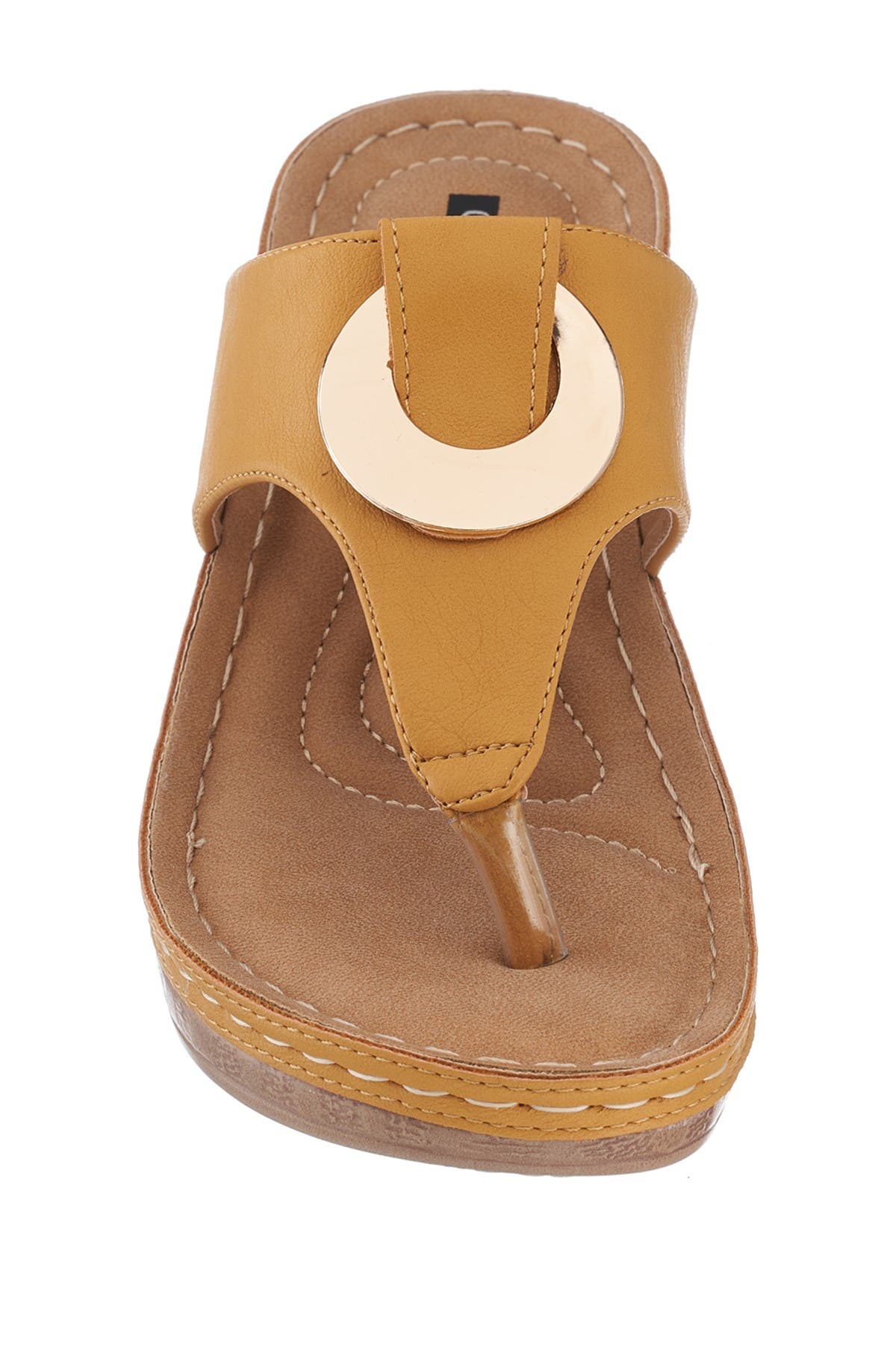GOOD CHOICE NEW YORK Genelle Wedge Thong Toe Sandal, Alternate, color, Yellow