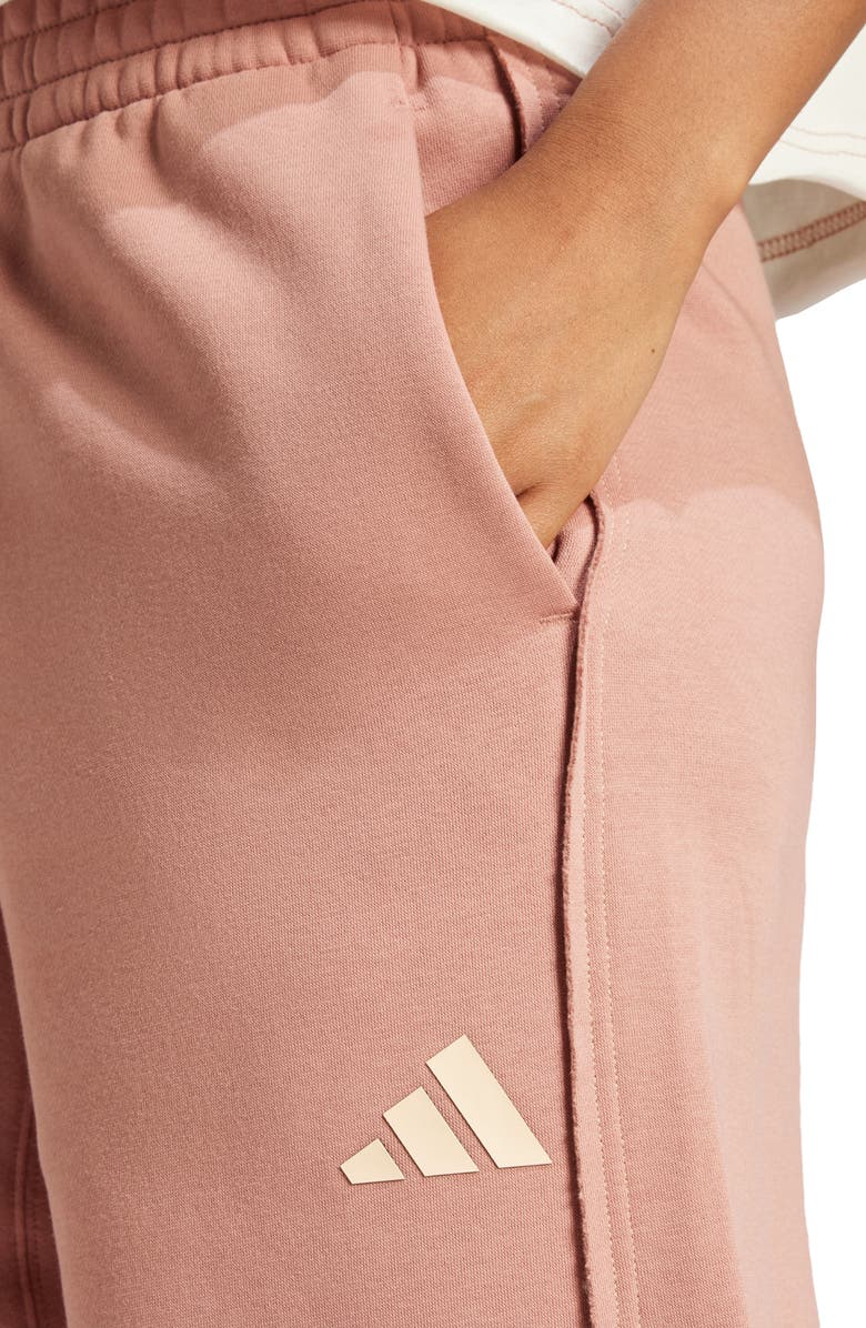 adidas Loose Fit Crop Fleece Pants, Alternate, color, 