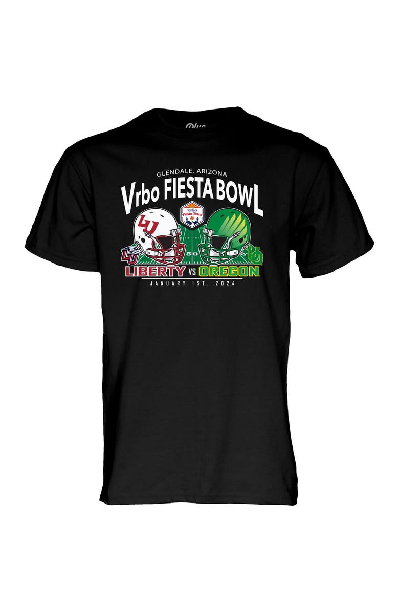 BLUE 84 Men's Blue 84  Black Oregon Ducks vs. Liberty Flames 2024 Fiesta Bowl Matchup T-Shirt, Alternate, color, 