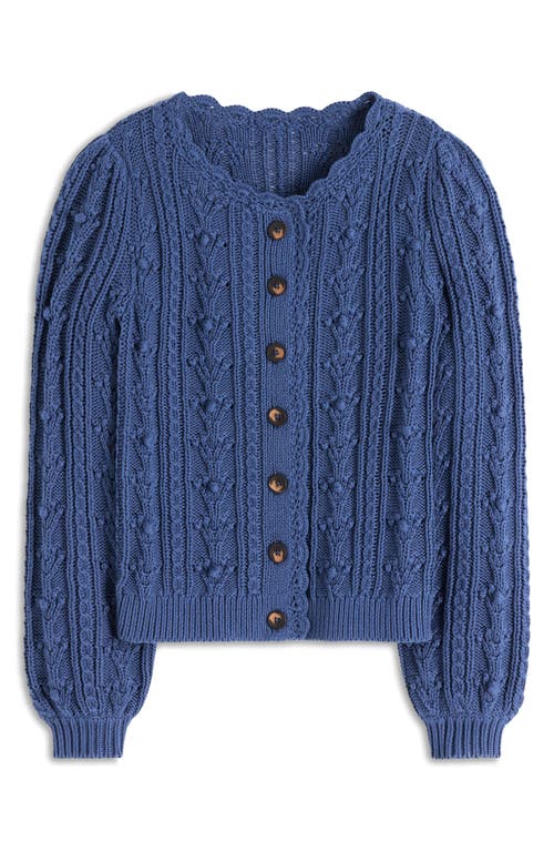 Boden Texturierte Strickjacke Aus Baumwolle-denim-blau In Blue