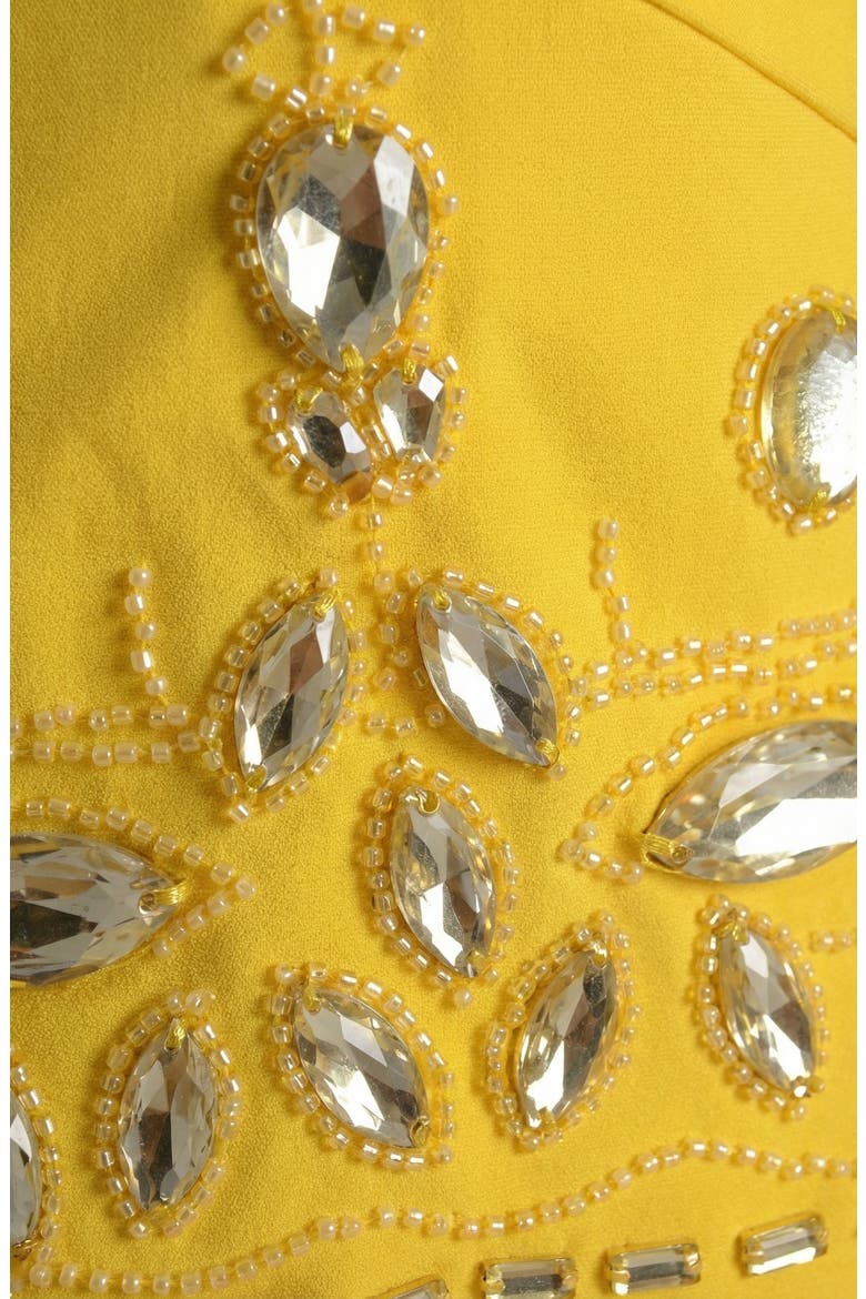 Embellished Crop Top and Midi Skirt Set, Alternate, color, Yellow