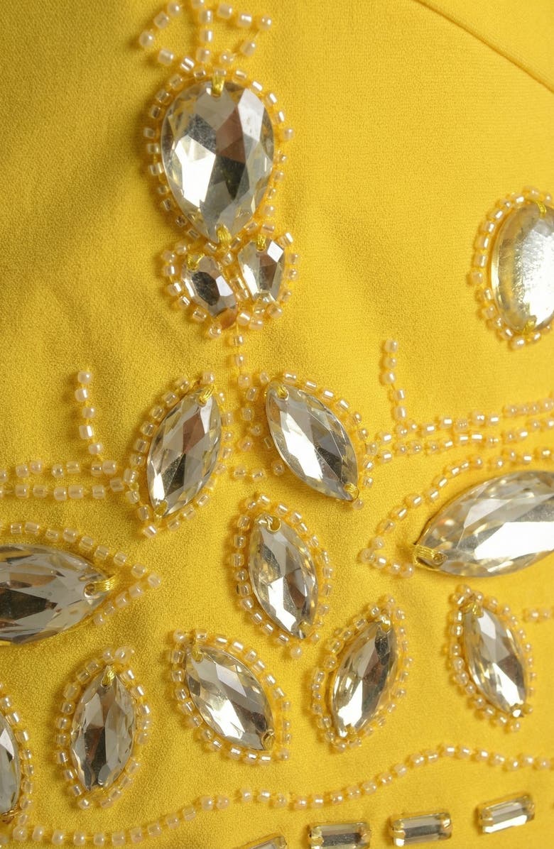 Modenaire Embellished Crop Top and Midi Skirt Set, Alternate, color, Yellow