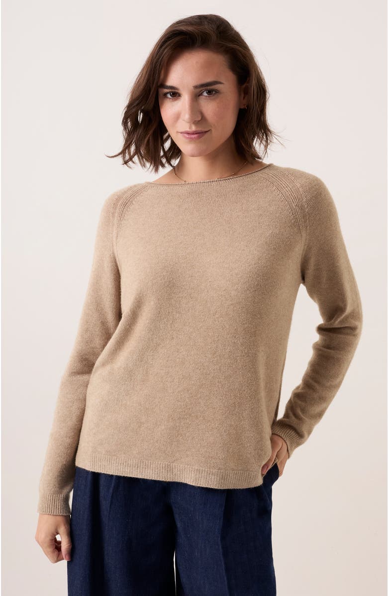 Celtic & Co. Roll Edge Crew Neck Jumper, Main, color, Taupe