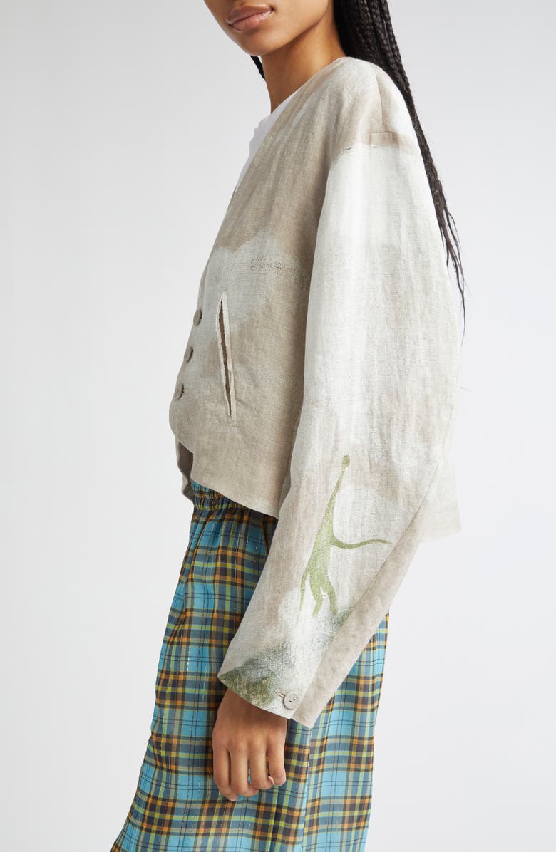 Undercover Crop Linen Jacket, Alternate, color, 