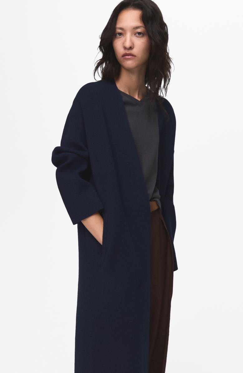 MANGO Long Cardigan, Alternate, color, Dark Navy