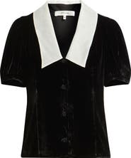 FRAME The Sailor Velvet Button-Up Top