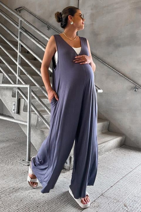 Deep V Sleeveless Wide Leg Jumpsuit