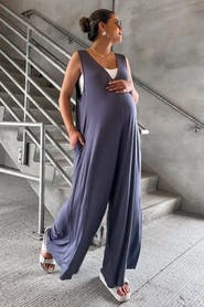 PinkBlush Deep V Sleeveless Wide Leg Jumpsuit
